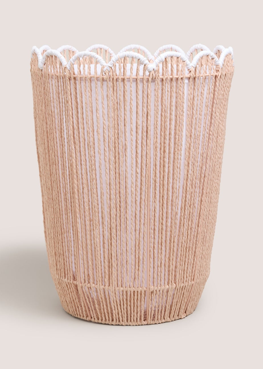 Pink Scallop Laundry Basket