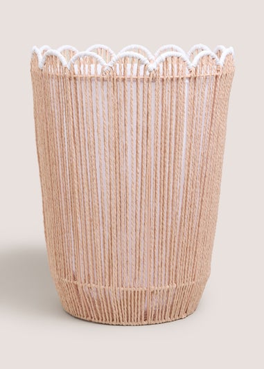 Pink Scallop Laundry Basket