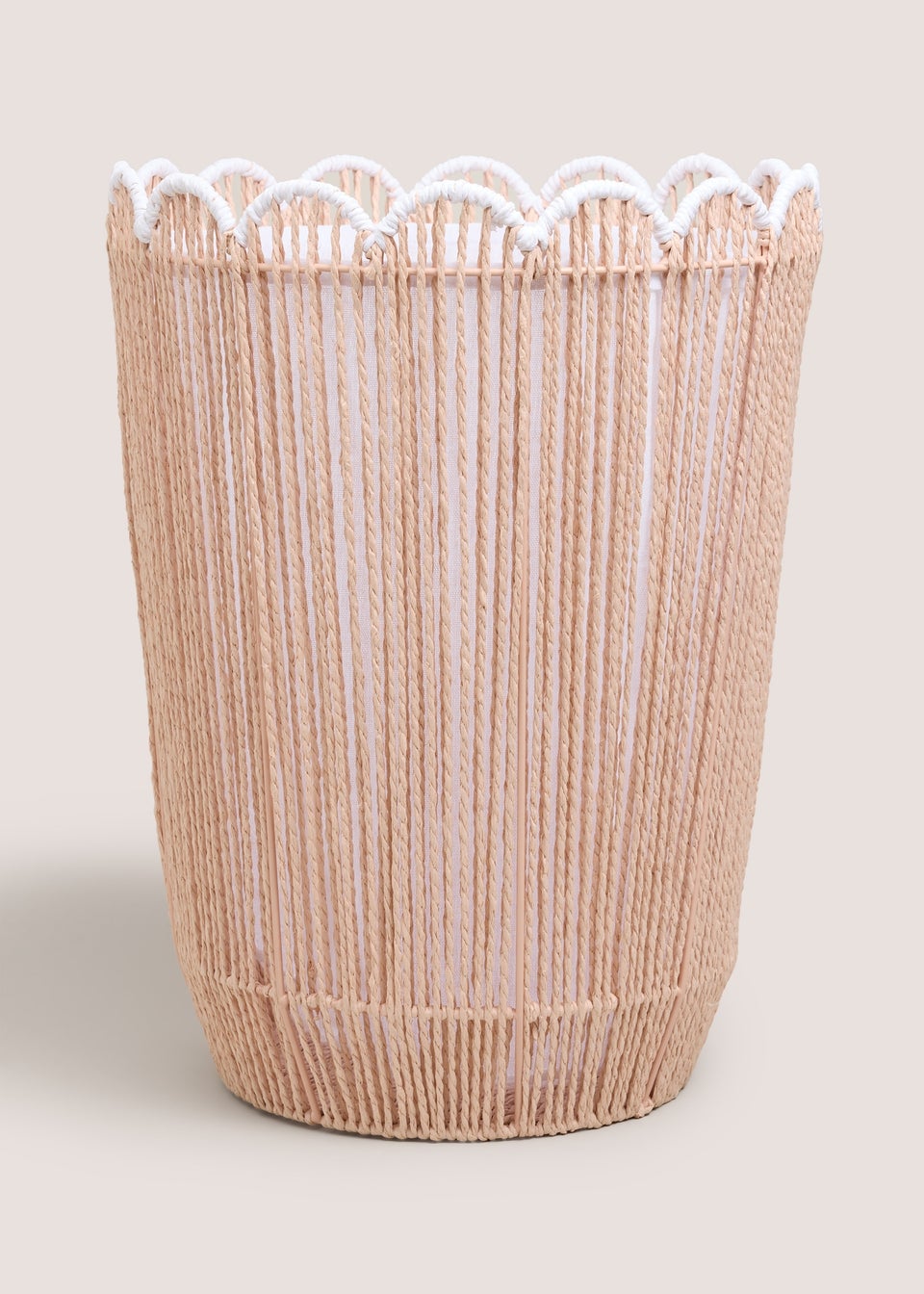 Pink Scallop Laundry Basket