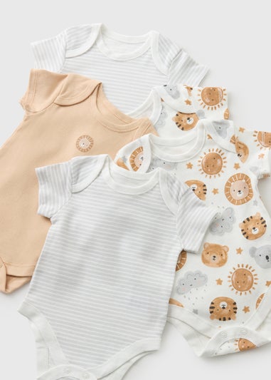 5 Pack Baby Animal Cloud Bodysuits (Newborn-23mths)