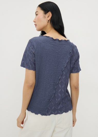Slate Mixed Texture T-Shirt