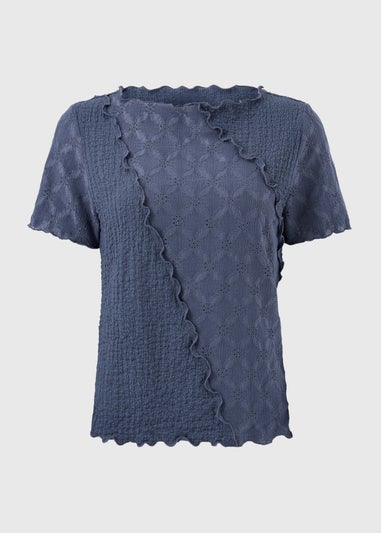 Slate Mixed Texture T-Shirt