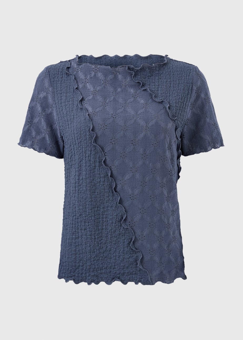 Slate Mixed Texture T-Shirt