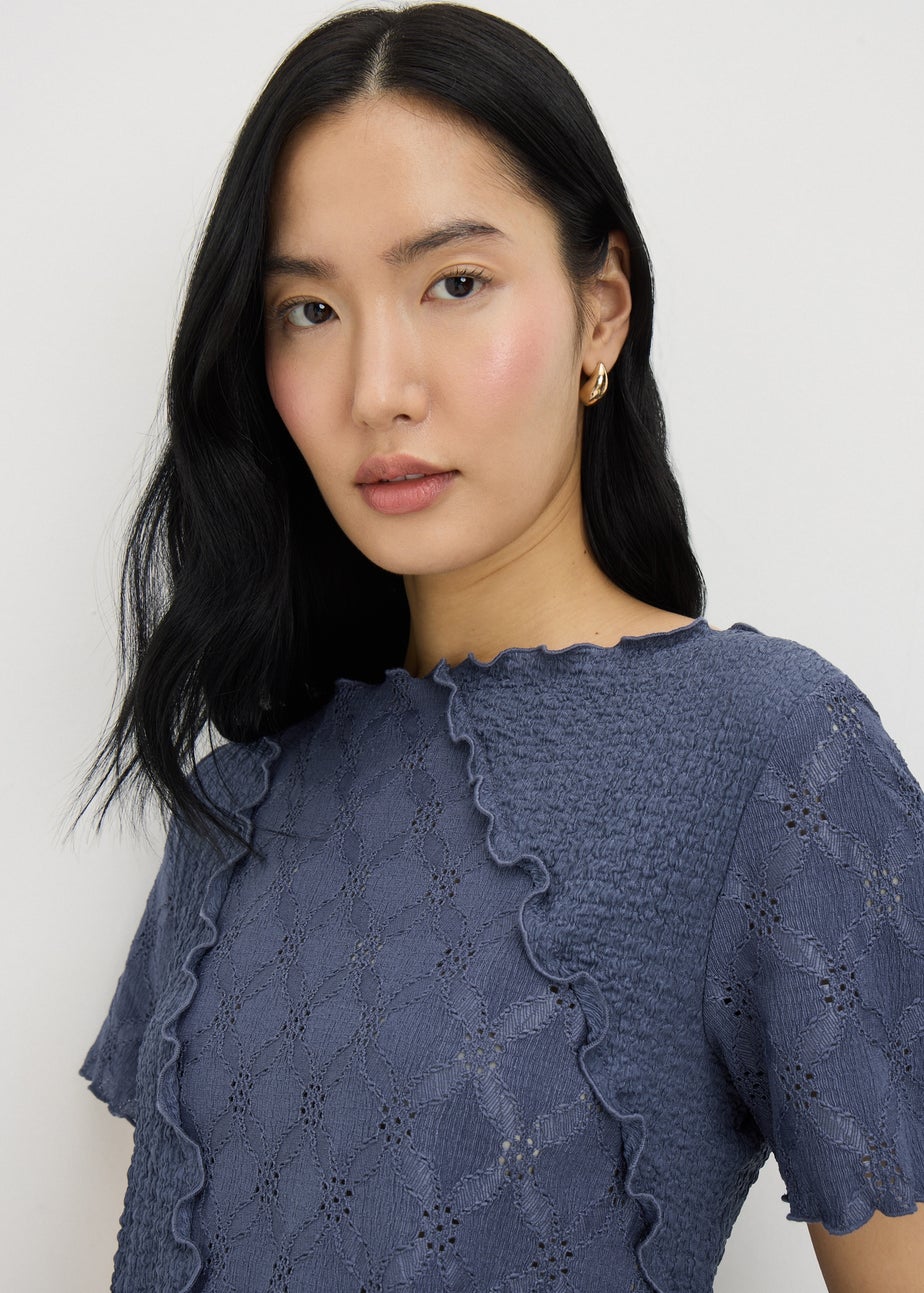 Slate Mixed Texture T-Shirt