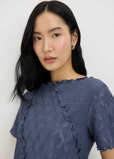 Slate Mixed Texture T-Shirt