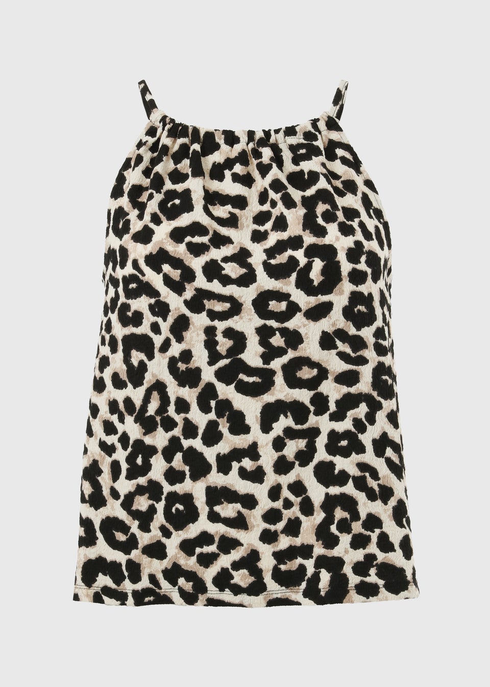 Brown Leopard Print Co Ord Cami Top