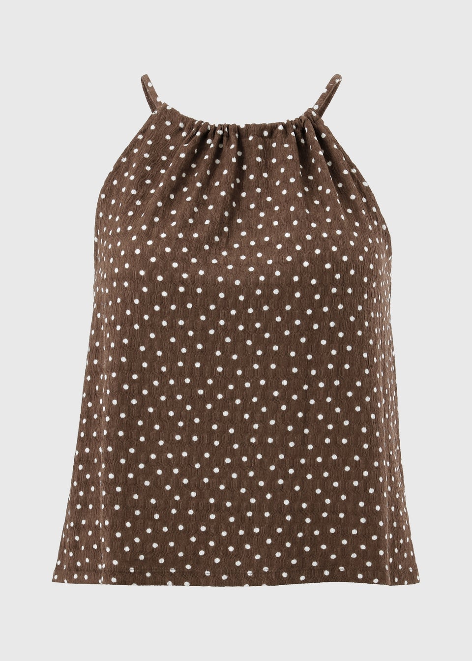 Chocolate Brown Polka Dot Co Ord Cami Top