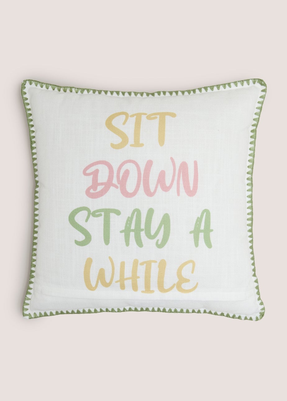 Slogan Floral Reverse Cushion