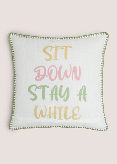 Slogan Floral Reverse Cushion