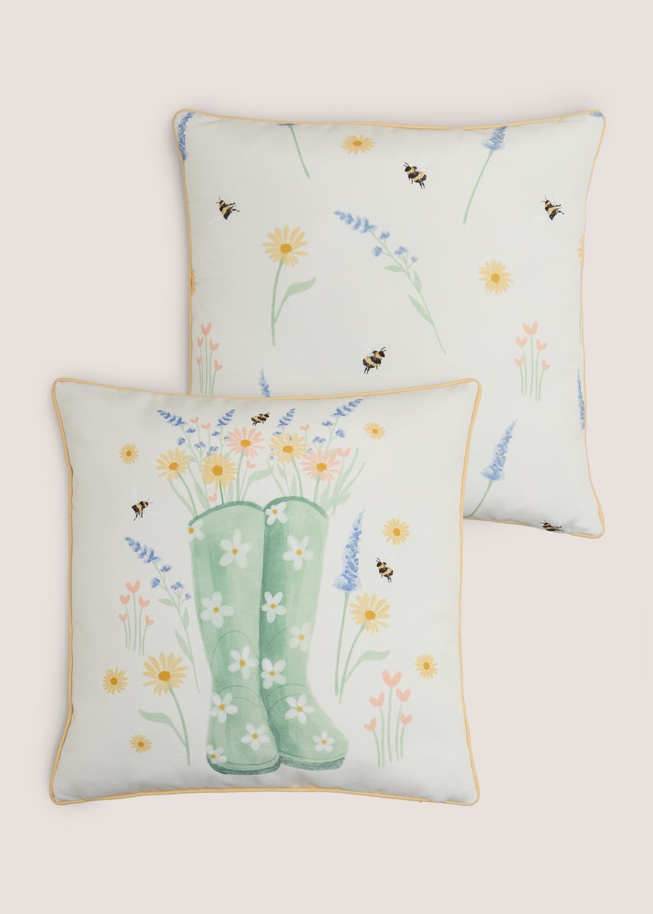 Green Wellies Reversible Cushion