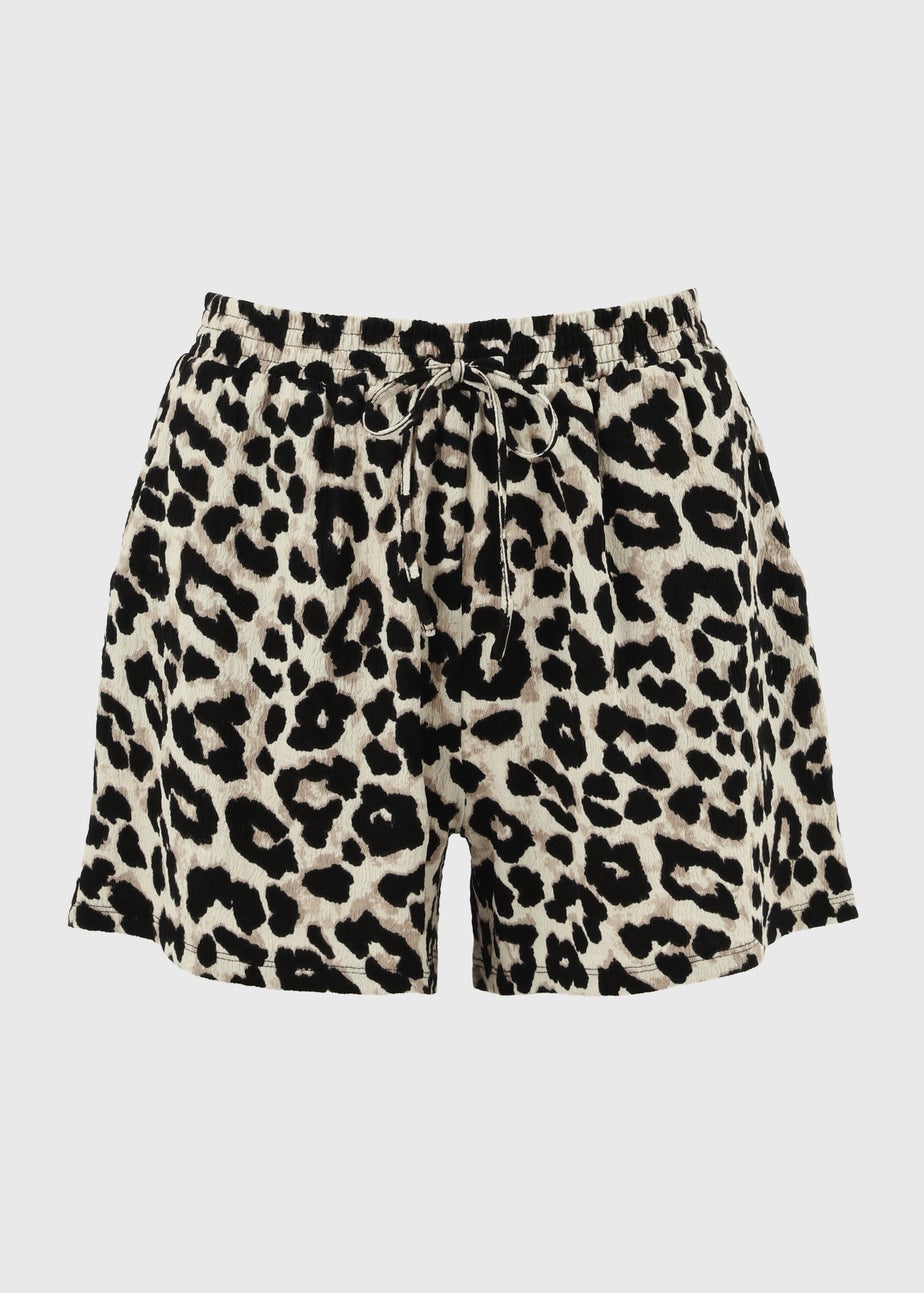 Brown Leopard Print Co Ord Shorts