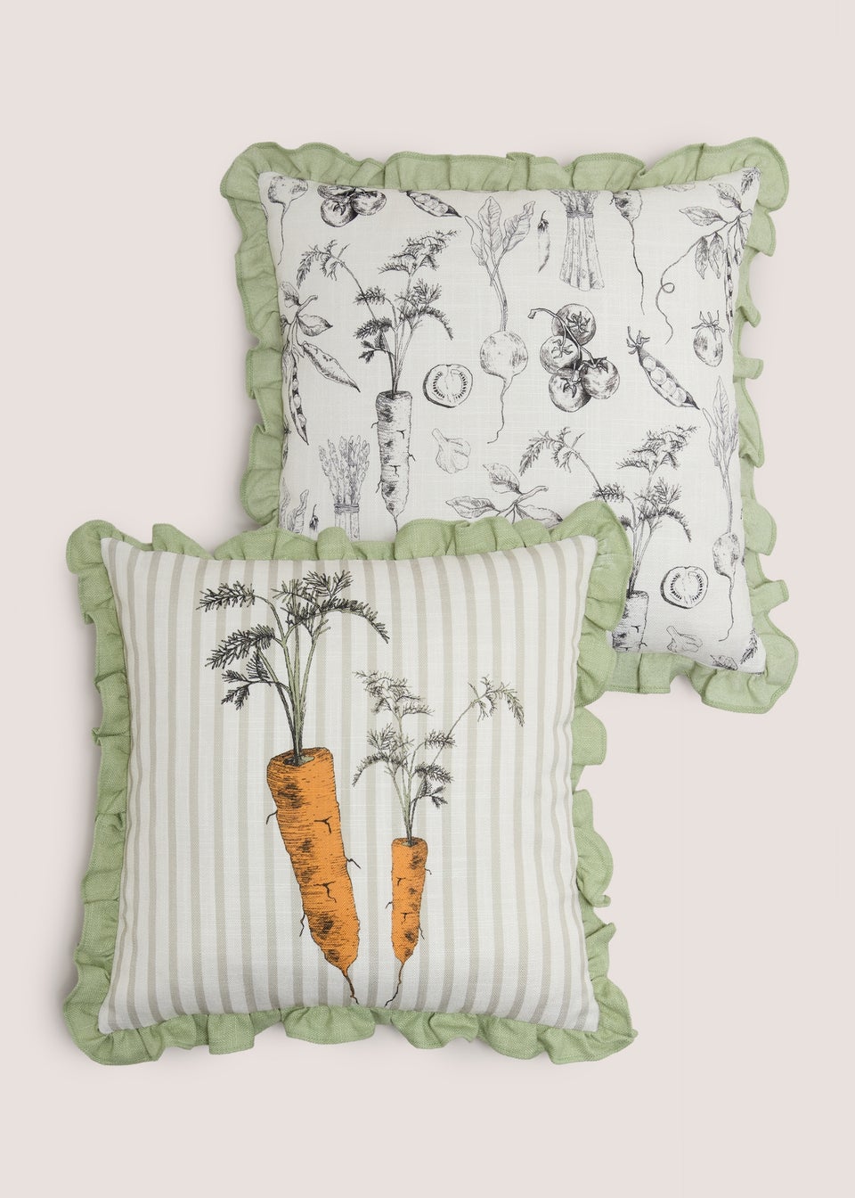 Green Carrot Reversible Cushion