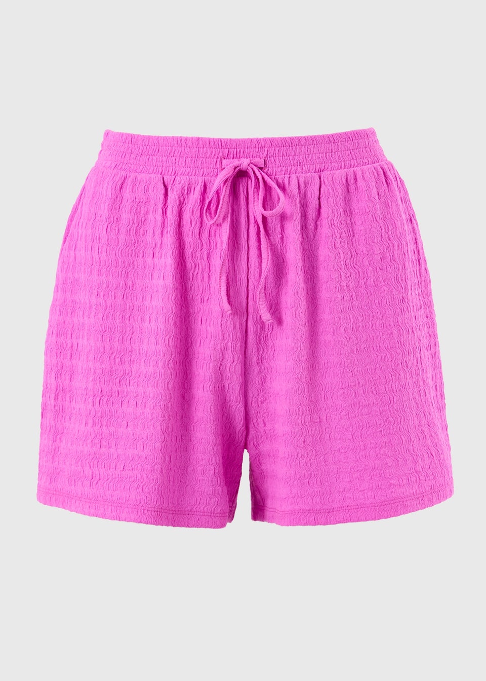 Pink Textured Co Ord Shorts