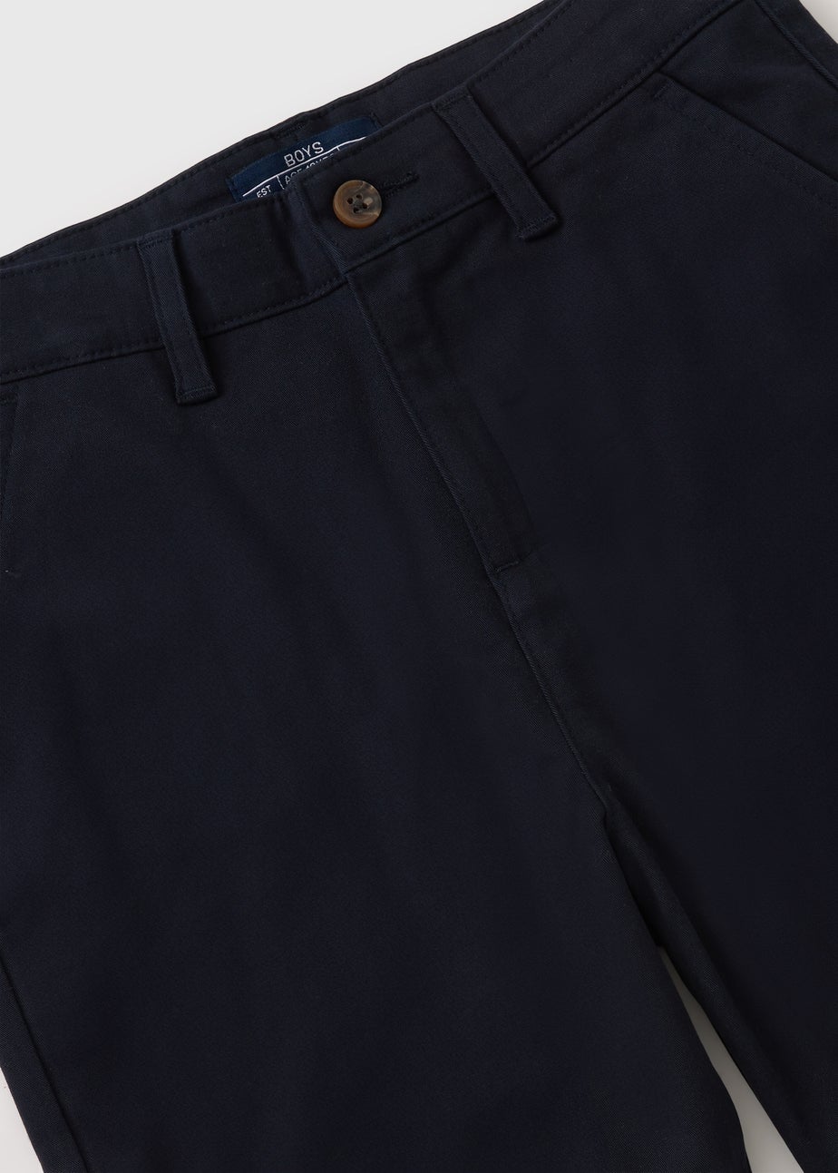 Boys Navy Chino Shorts (7-15yrs)
