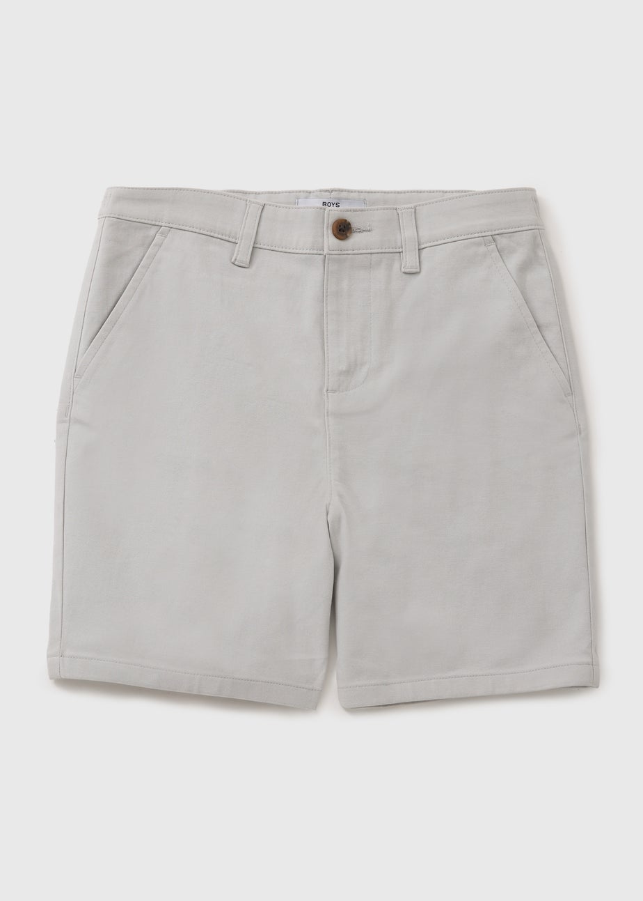 Boys Grey Chino Shorts (7-15yrs)
