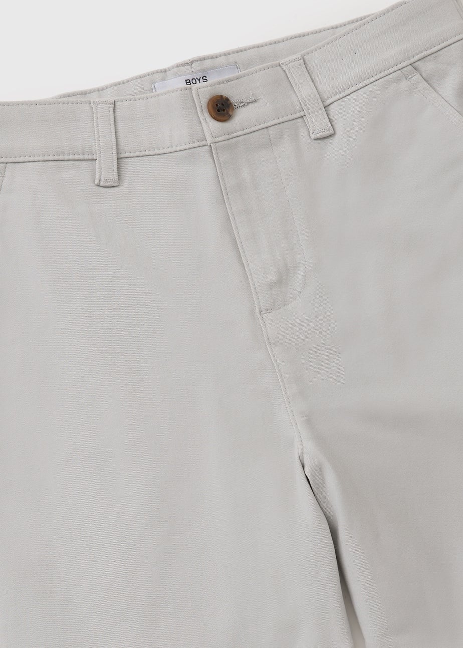 Boys Grey Chino Shorts (7-15yrs)