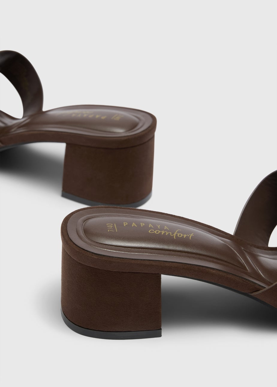 Tan Mule Block Heels