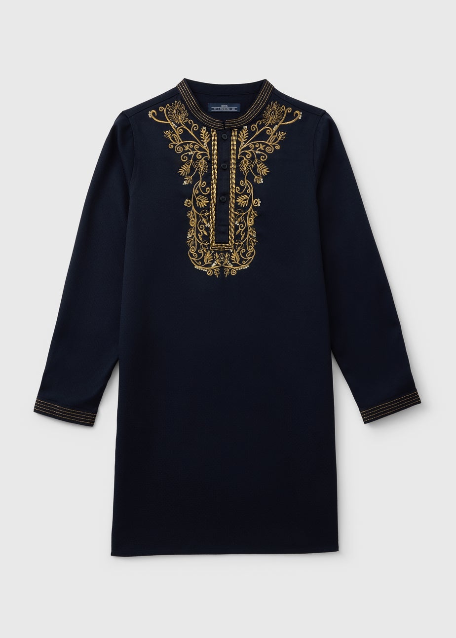 Boys Navy Kurta Shirt (7-15yrs)