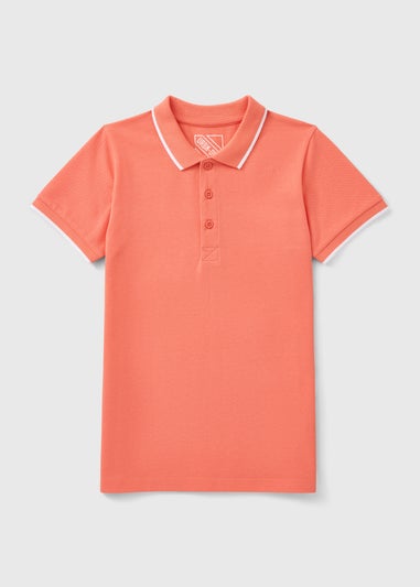 Boys Orange Casual Polo Top (7-15yrs)