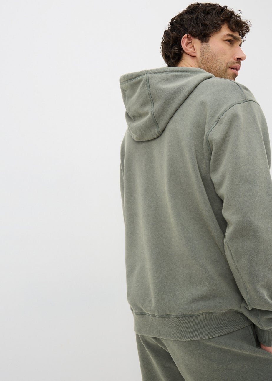 Khaki Washed Co Ord Hoodie