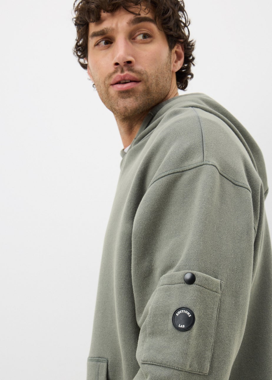 Khaki Washed Co Ord Hoodie