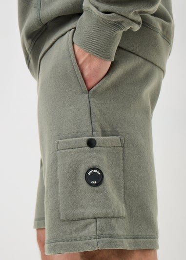 Khaki Washed Co Ord Jogger Shorts