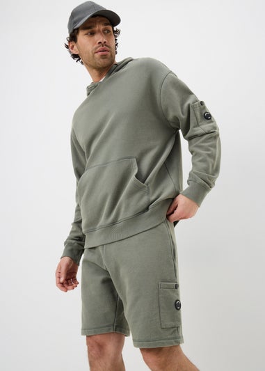 Khaki Washed Co Ord Jogger Shorts