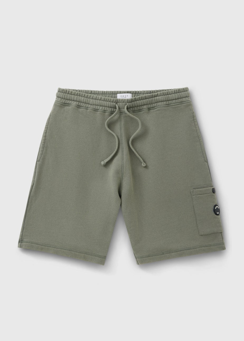 Khaki Washed Co Ord Jogger Shorts