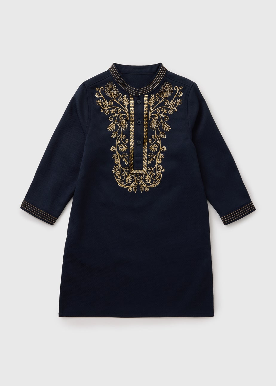 Boys Navy Kurta Shirt (1-7yrs)