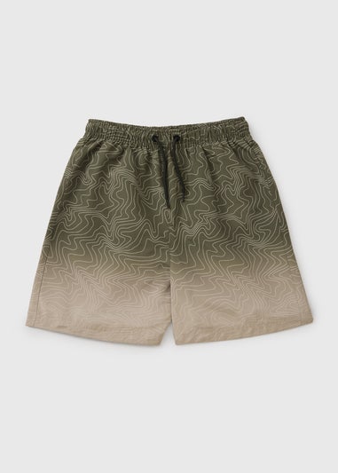 Boys Khaki Swirl Swim Shorts (7-15yrs)