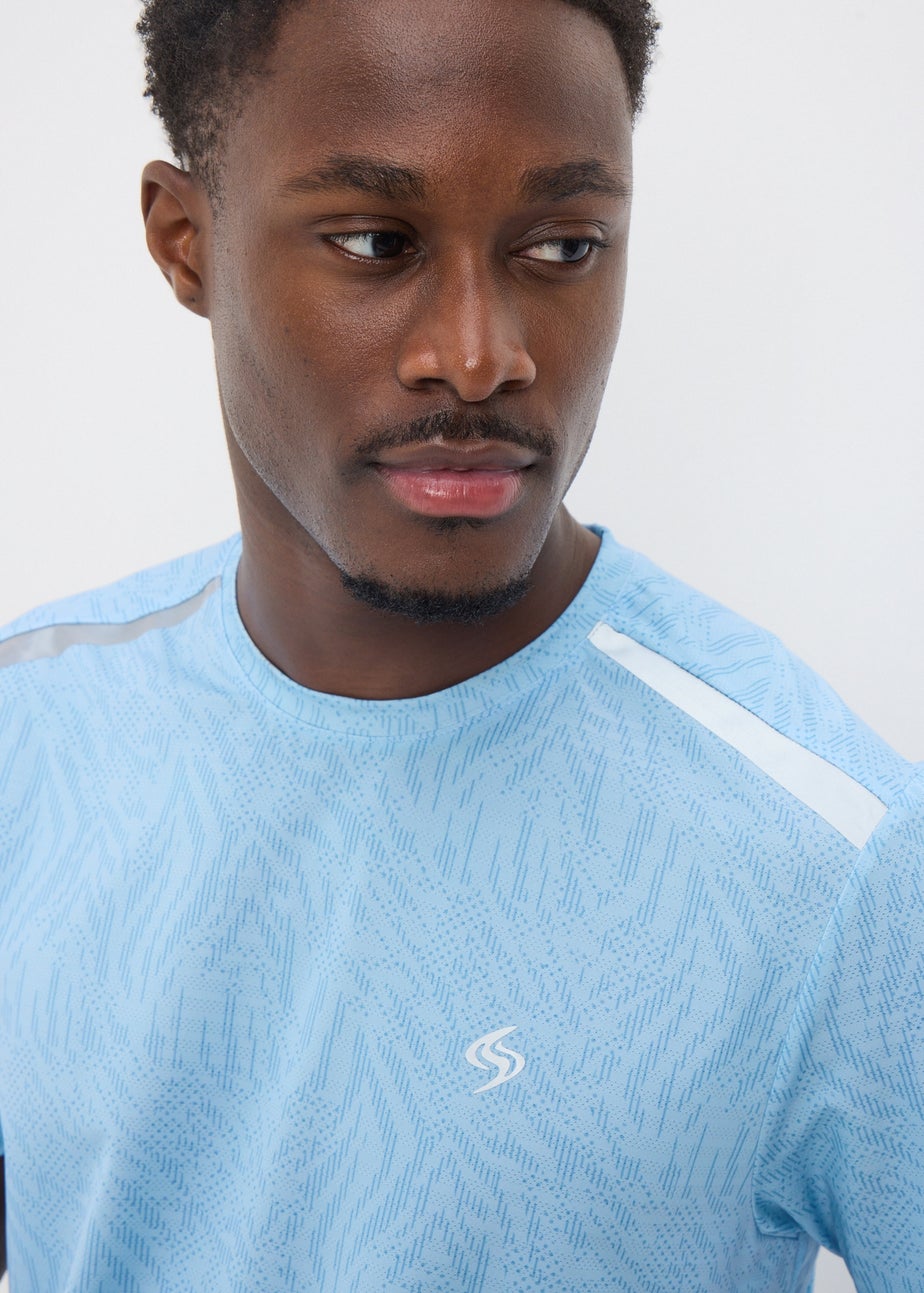 Souluxe Blue Printed T-Shirt