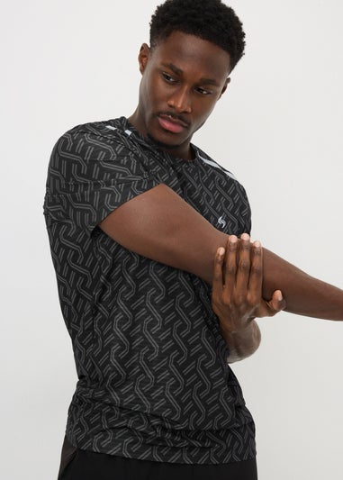 Souluxe Black Printed Sports Top