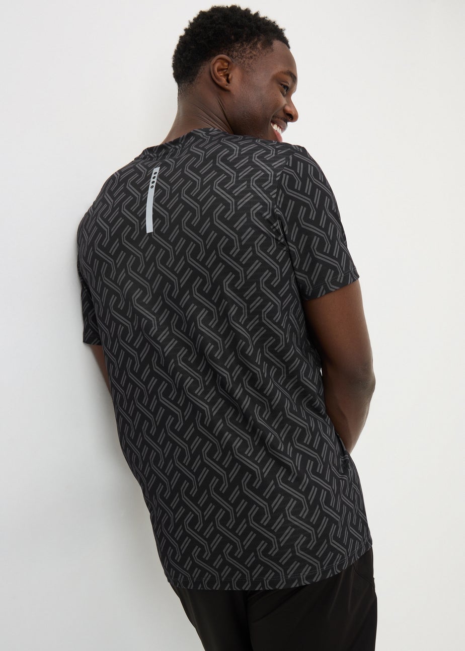 Souluxe Black Printed Sports Top