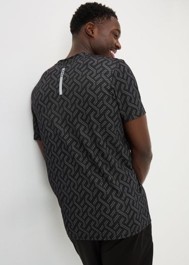 Souluxe Black Printed Sports Top