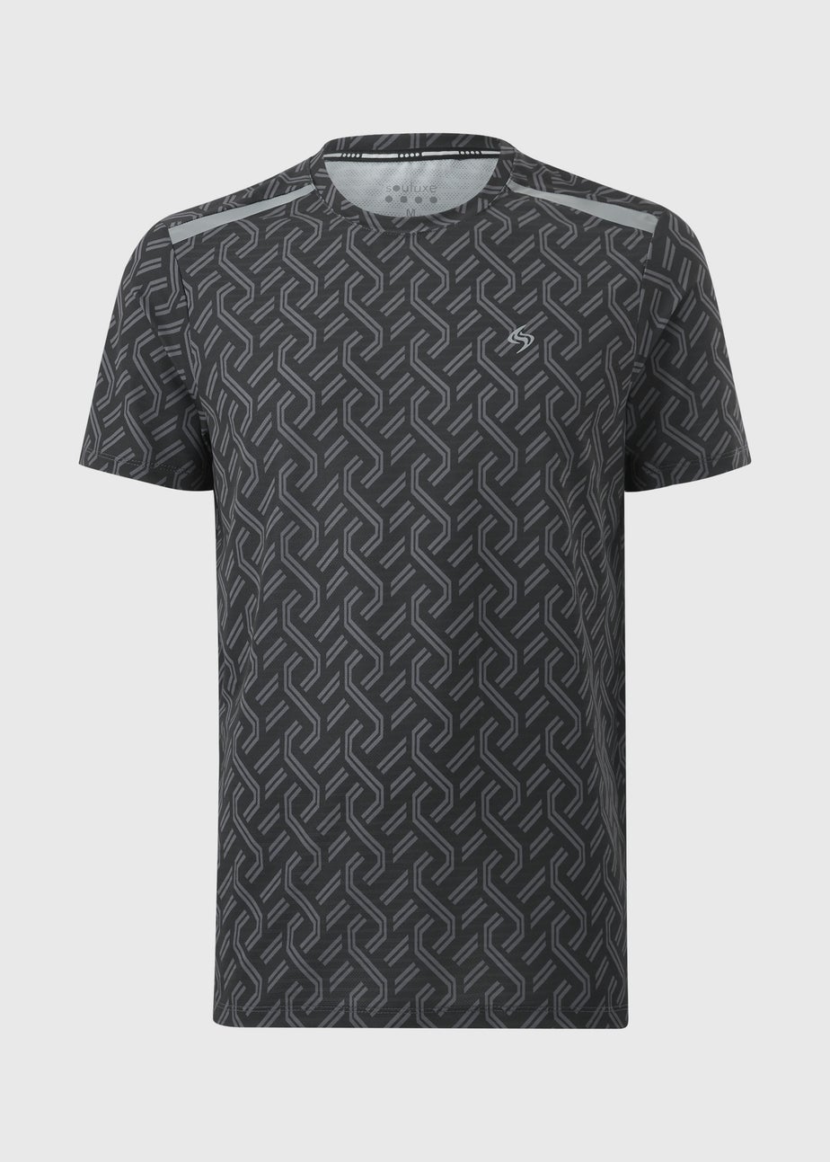 Souluxe Black Printed Sports Top