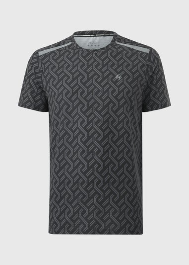 Souluxe Black Printed Sports Top