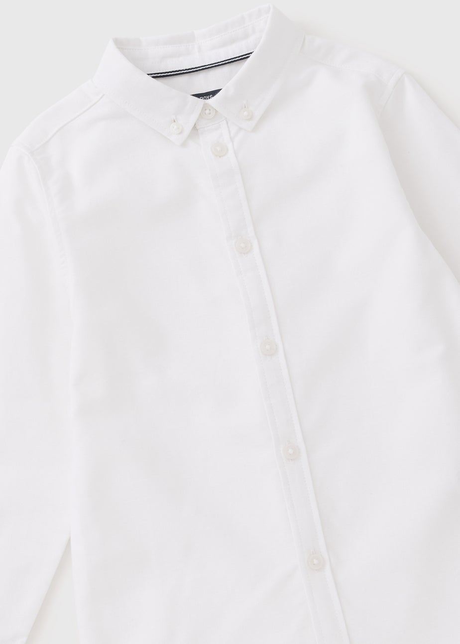Boys White Oxford Long Sleeve Shirt (4-13yrs)