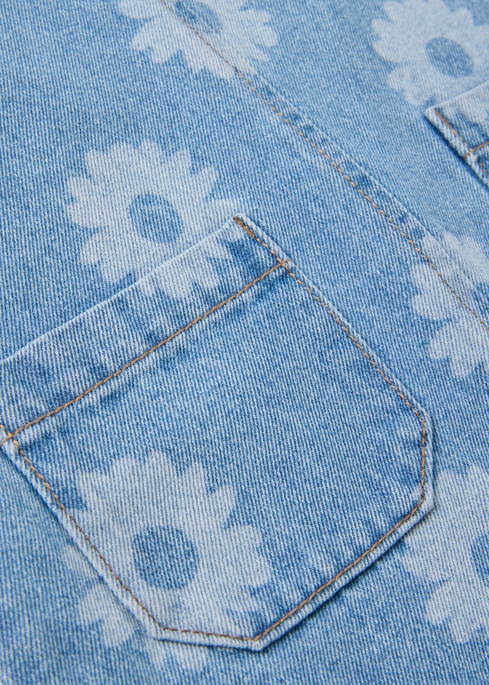 Girls Floral Denim Top & Pinafore Set (1-7yrs)