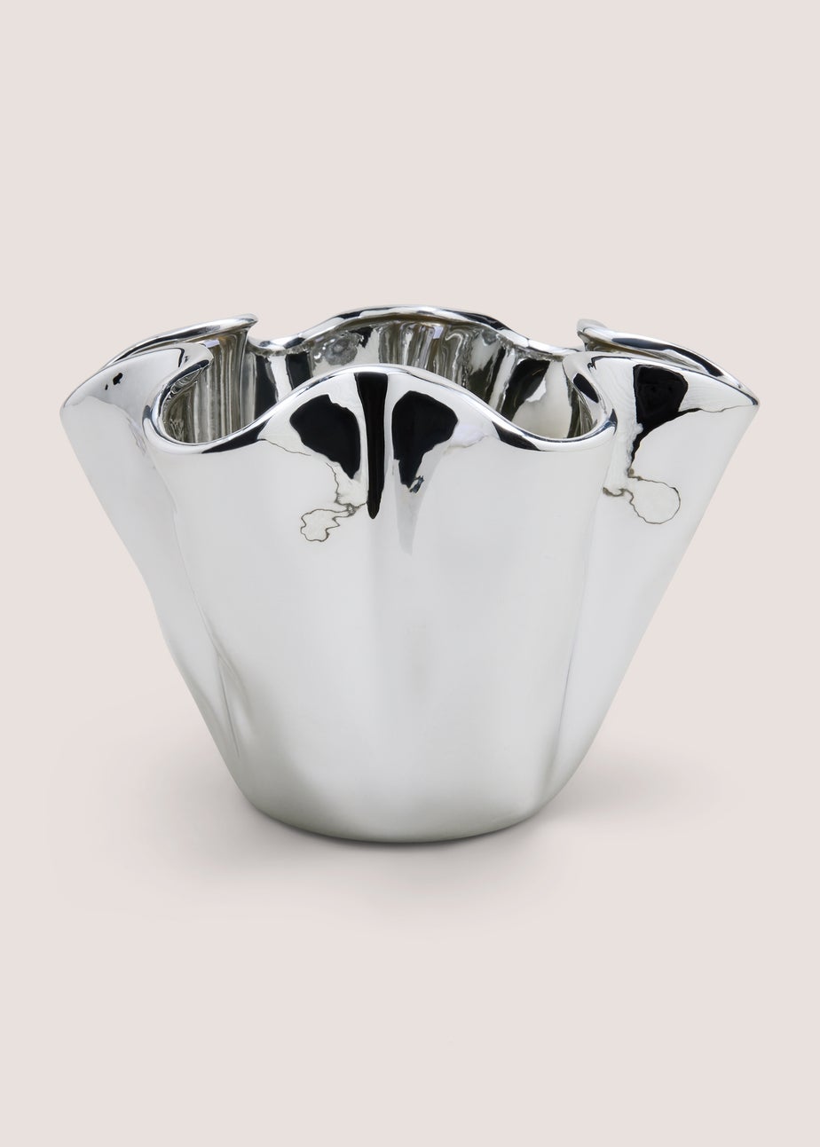 Chrome Crinkle Vase