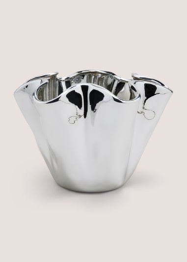 Chrome Crinkle Vase