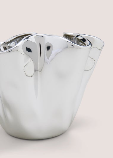 Chrome Crinkle Vase