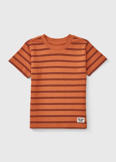 Boys Orange Textured Stripe T-Shirt (1-7yrs)