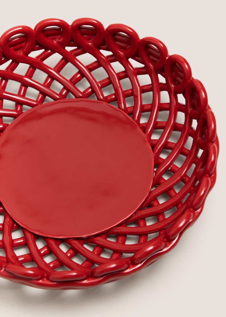Red Woven Ceramic Bowl
