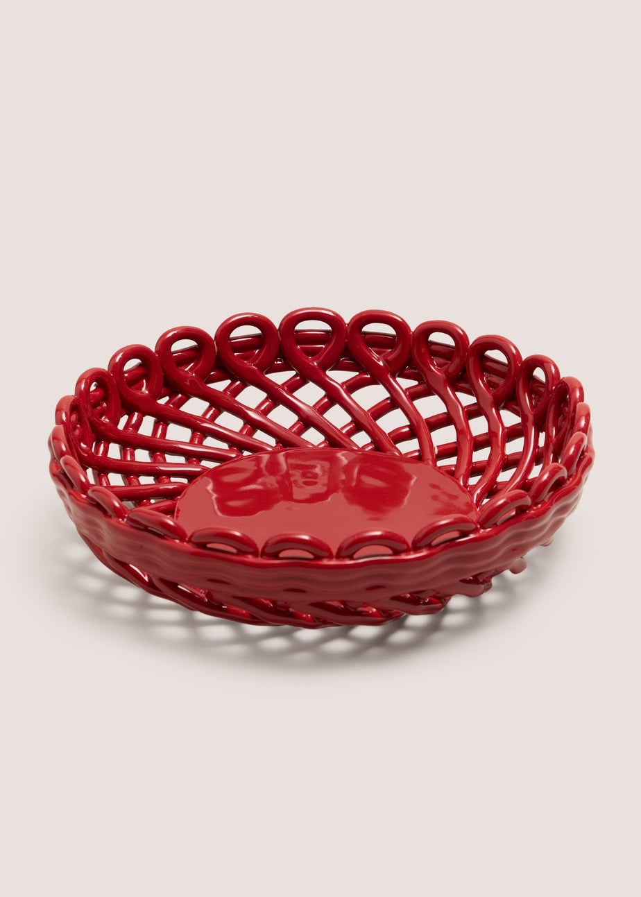 Red Woven Ceramic Bowl