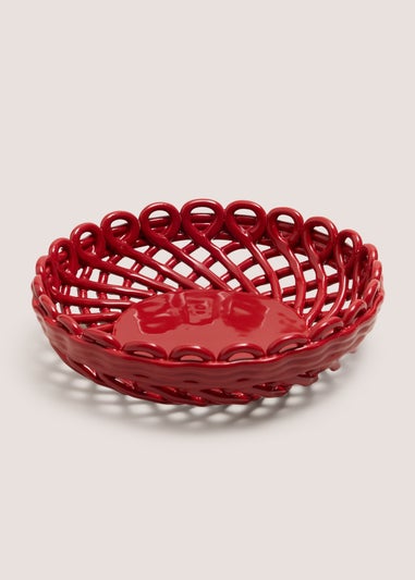 Red Woven Ceramic Bowl