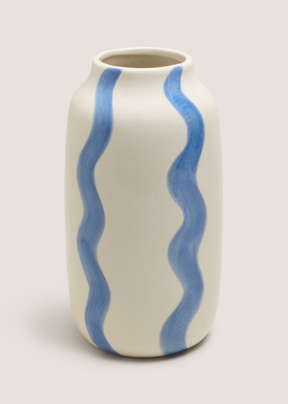 Blue Wavy Stripe Vase