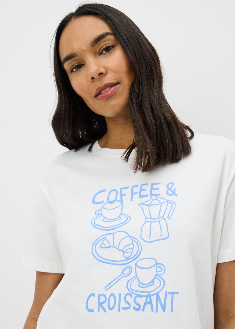 Blue Coffee & Croissant Pyjama Set