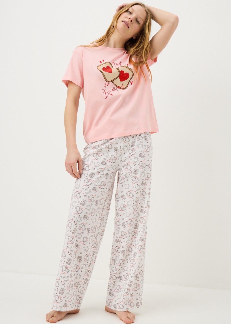 Pink Toast Print Pyjama Set