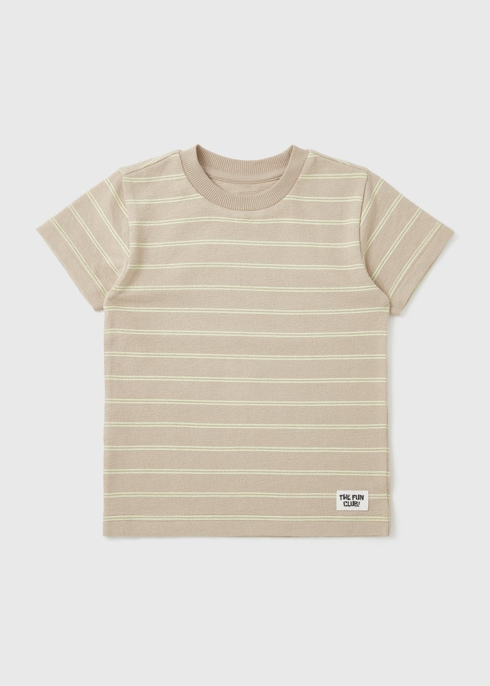 Boys Beige Textured Stripe T-Shirt (1-7yrs)