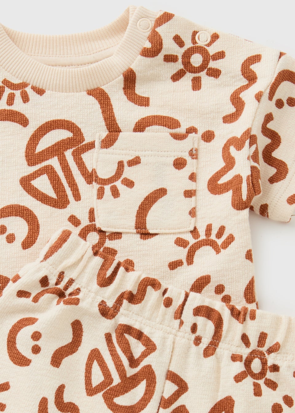 Baby Cream Holiday Print Top & Short (Newborn-23mths)